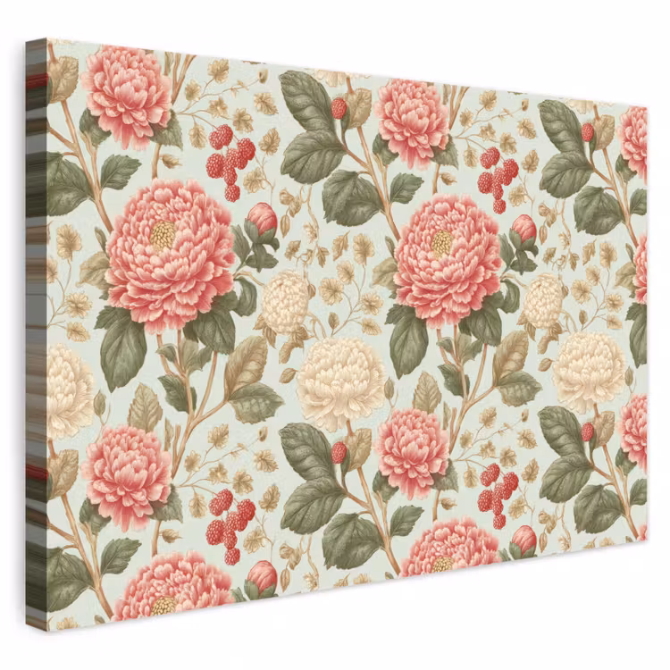Klassiek - Botanisch - Veelkleurig canvas 2cm klein 34 -3d