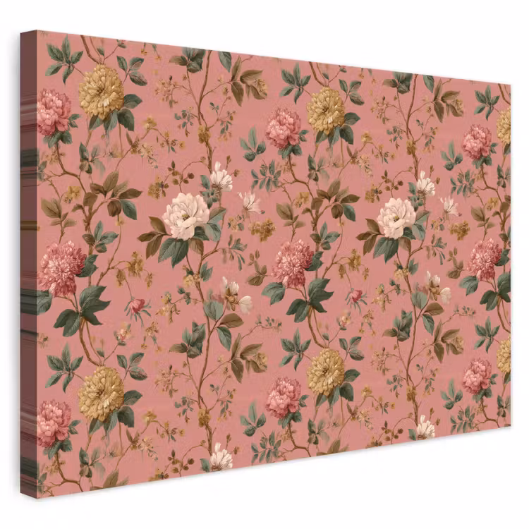 Klassiek - Botanisch - Roze canvas 2cm klein 34 -3d