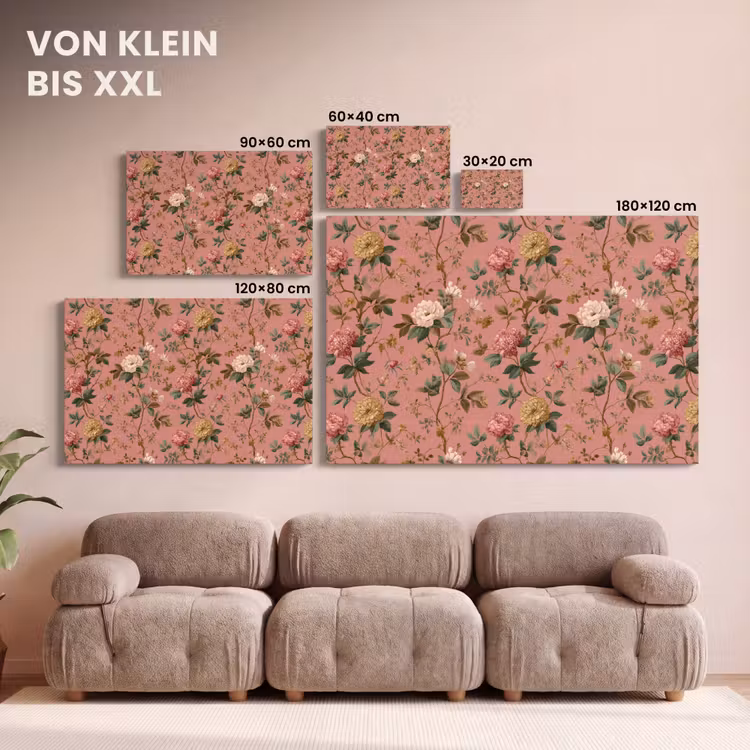 Klassiek - Botanisch - Roze canvas 2cm klein 34 -Xsfeer8_DE