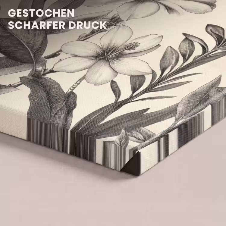 Klassiek - Botanisch - Zwart - Beige canvas 2cm klein 34 -closeup_print_DE