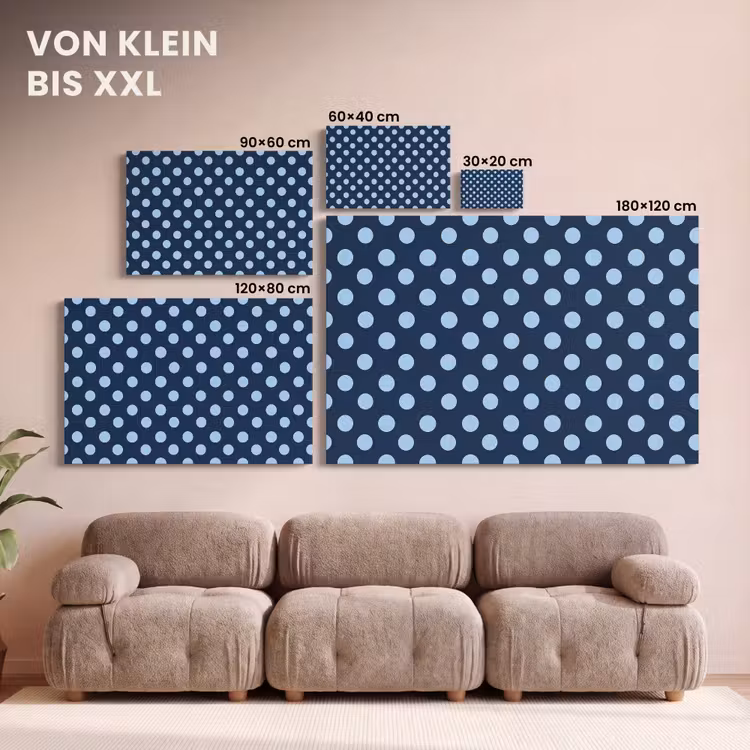 Klassiek - Dots - Blauw canvas 2cm klein 34 -Xsfeer8_DE
