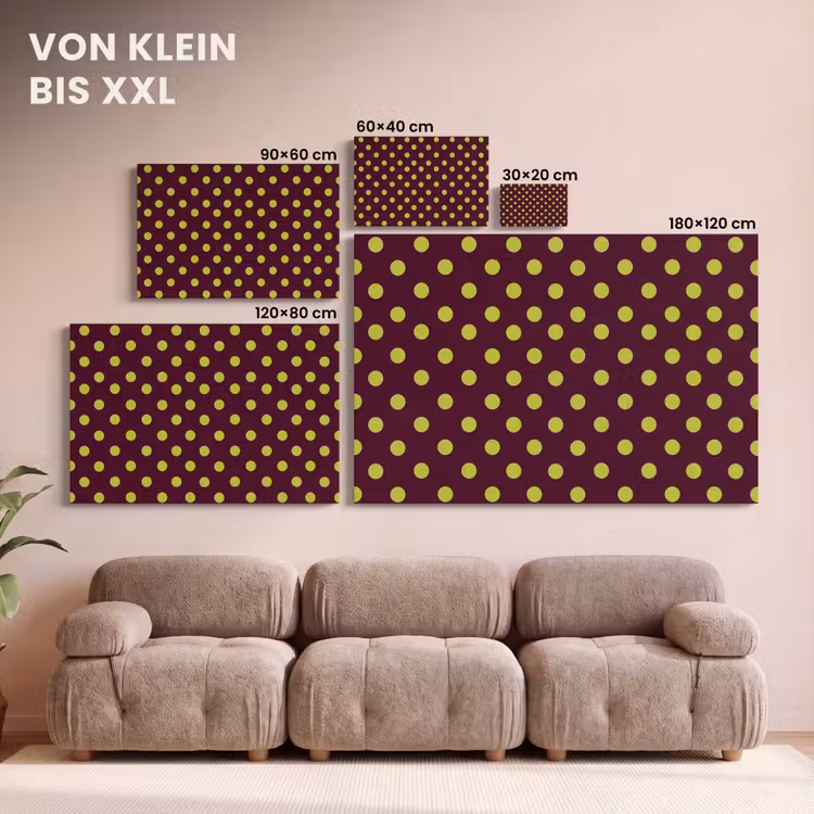 Klassiek - Stippen - Groen canvas 2cm klein 34 -Xsfeer8_DE