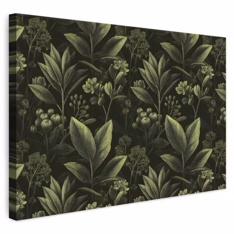 Klassiek - Donker - Botanisch - Planten canvas 2cm klein 34 -3d