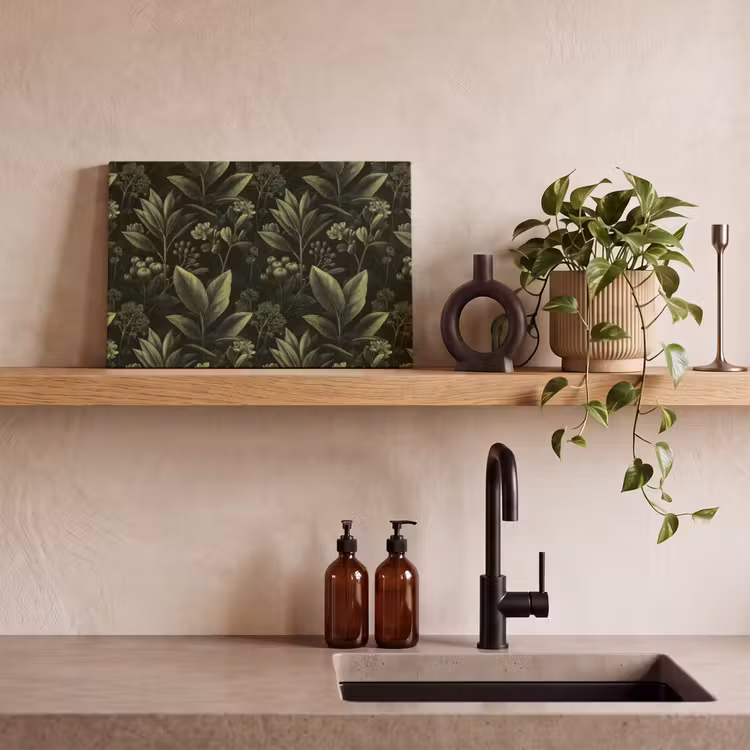 Klassiek - Donker - Botanisch - Planten canvas 2cm klein 34 -sfeer3