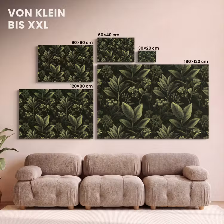 Klassiek - Donker - Botanisch - Planten canvas 2cm klein 34 -Xsfeer8_DE