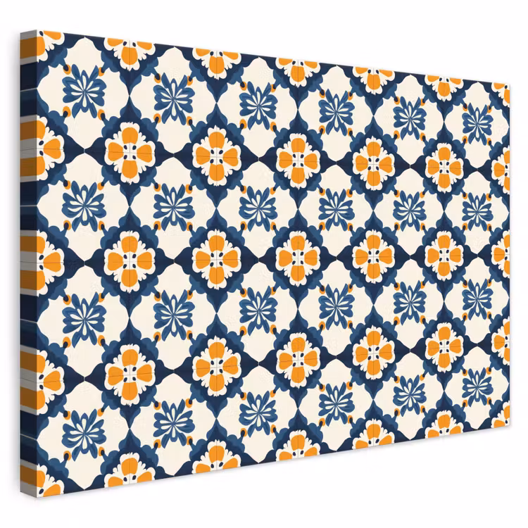 Klassiek - Geometrisch - Blauw canvas 2cm klein 34 -3d