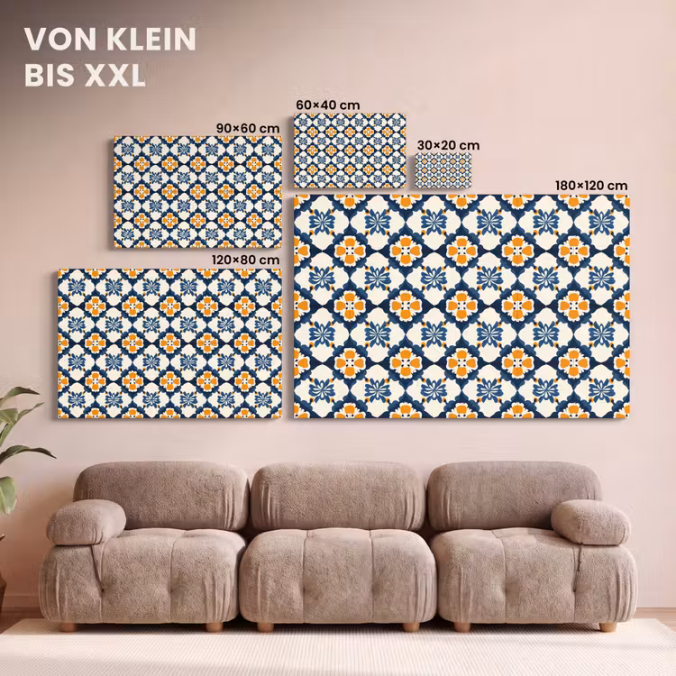 Klassiek - Geometrisch - Blauw canvas 2cm klein 34 -Xsfeer8_DE