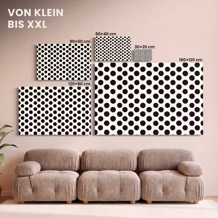 Klassiek - Stippen - Zwart canvas 2cm klein 34 -Xsfeer8_DE