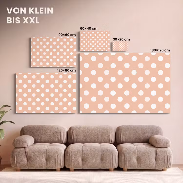 Klassiek - Polka - Perzik canvas 2cm klein 34 -Xsfeer8_DE