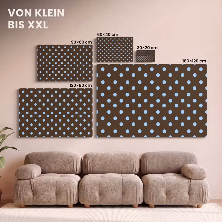 Klassiek - Stippen - Bruin canvas 2cm klein 34 -Xsfeer8_DE