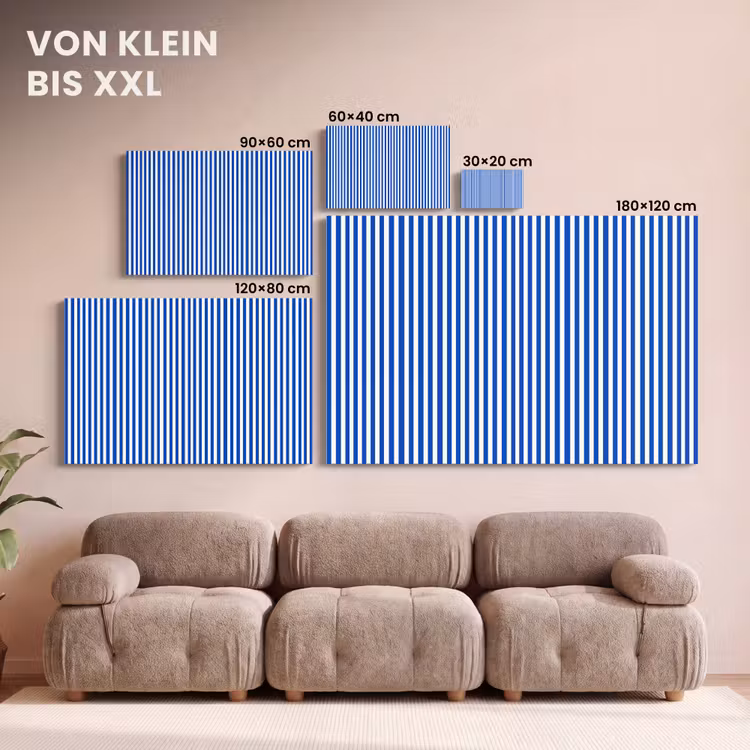 Klassiek - Strepen - Blauw canvas 2cm klein 34 -Xsfeer8_DE