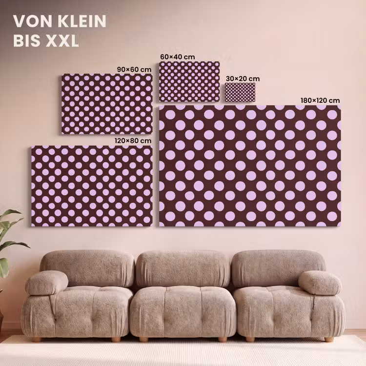 Klassiek - Stippen - Paars canvas 2cm klein 34 -Xsfeer8_DE