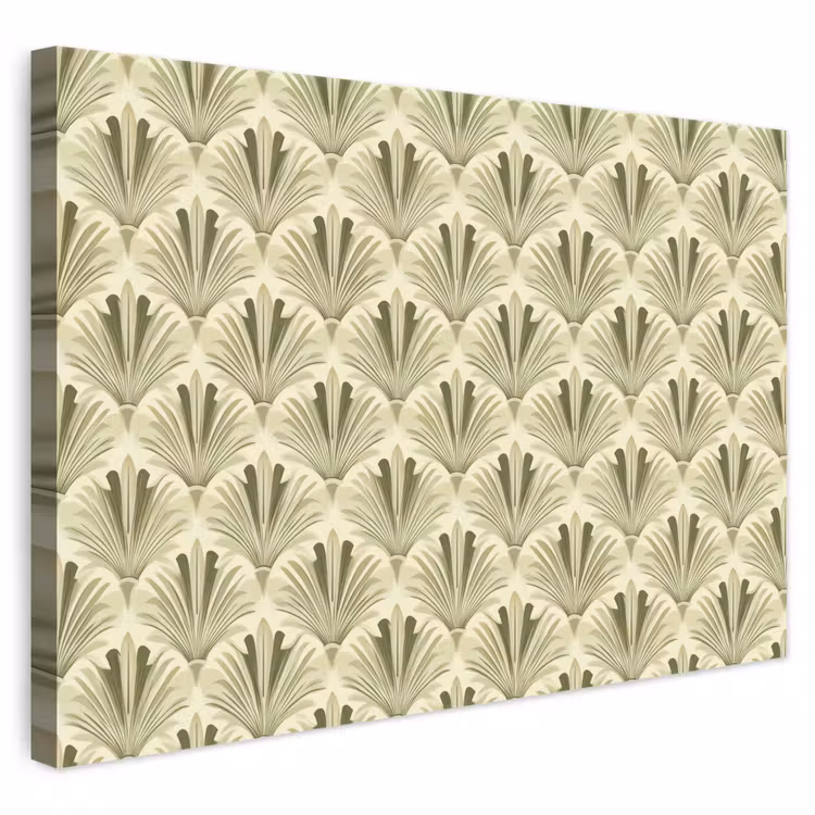 Klassiek - Waaier - Groen canvas 2cm klein 34 -3d