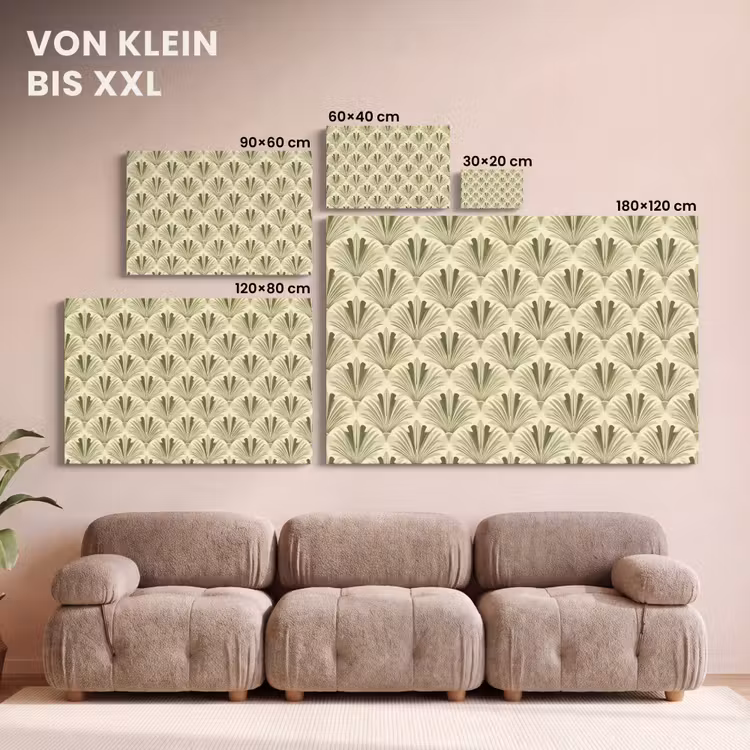 Klassiek - Waaier - Groen canvas 2cm klein 34 -Xsfeer8_DE
