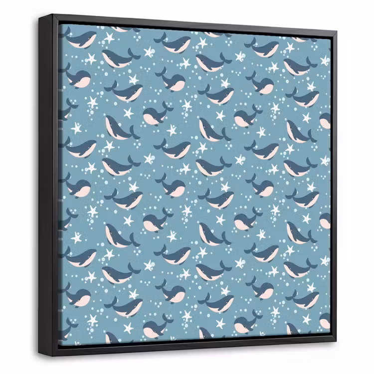 Klein - Oceaan - Walvis - Zeester Canvas met baklijst klein 1124 -threedimensional_3d_global