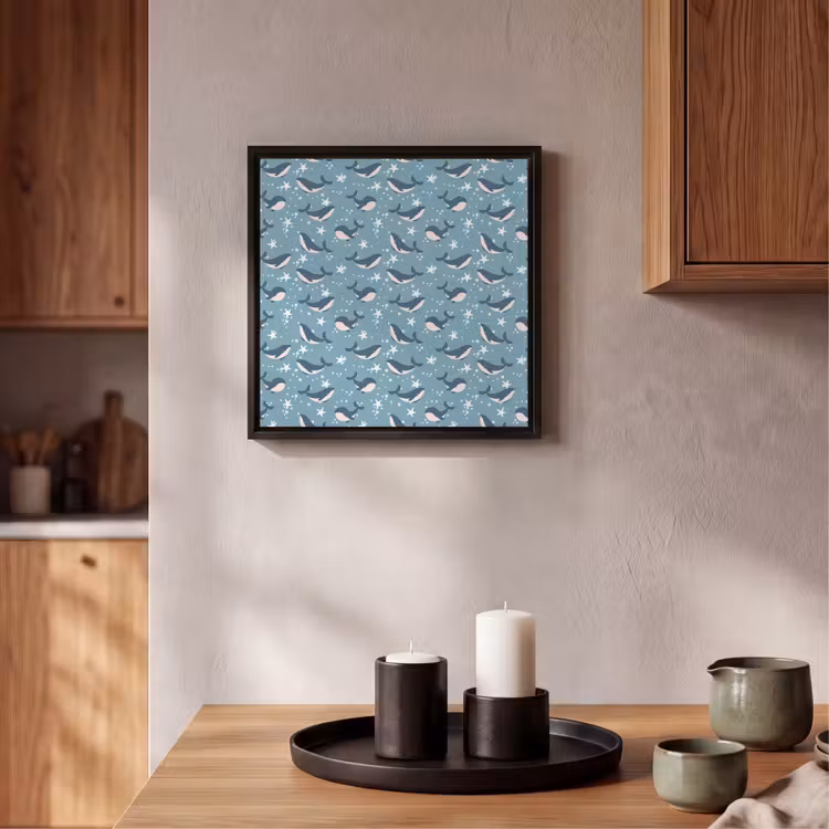 Klein - Oceaan - Walvis - Zeester Canvas met baklijst klein 1124 -atmosphere_sfeer2_global