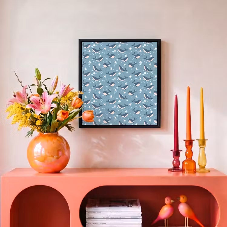 Klein - Oceaan - Walvis - Zeester Canvas met baklijst klein 1124 -atmosphere_sfeer3_global