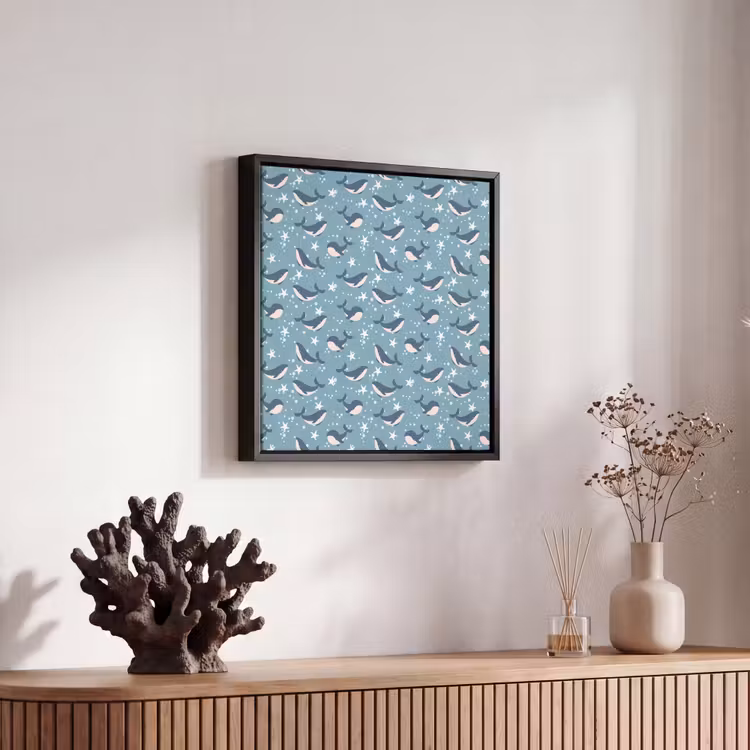 Klein - Oceaan - Walvis - Zeester Canvas met baklijst klein 1124 -atmosphere_sfeer4_global