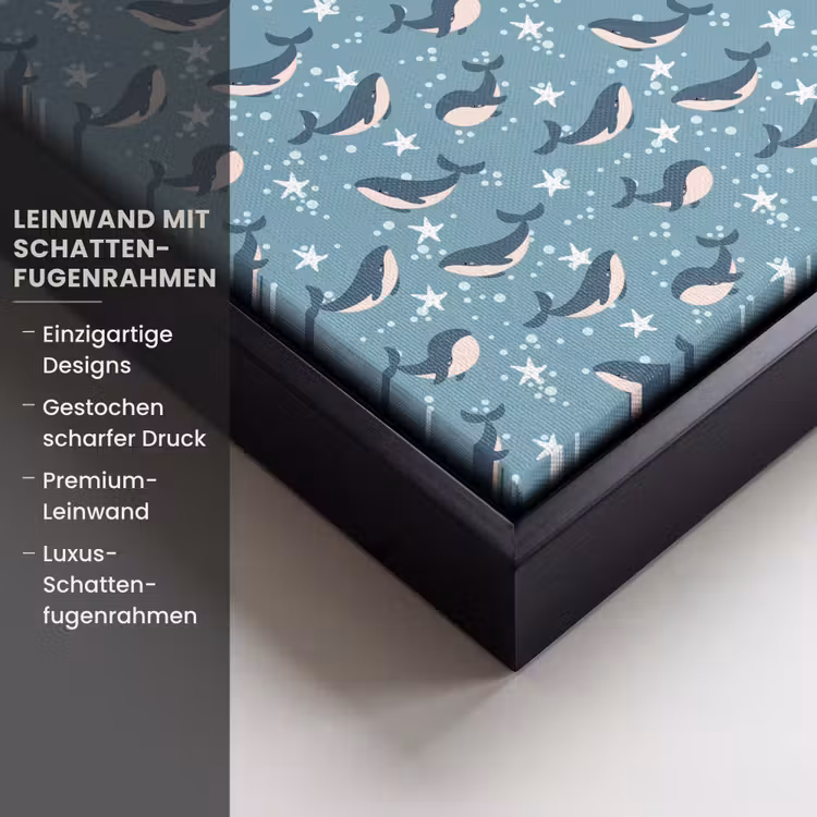 Klein - Oceaan - Walvis - Zeester Canvas met baklijst klein 1124 -uniquesellingpoint_productkenmerken_DE