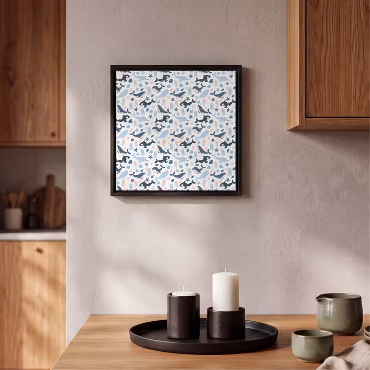 Klein - Oceaan - Walvissen - Octopus Canvas met baklijst klein 1124 -atmosphere_sfeer2_global