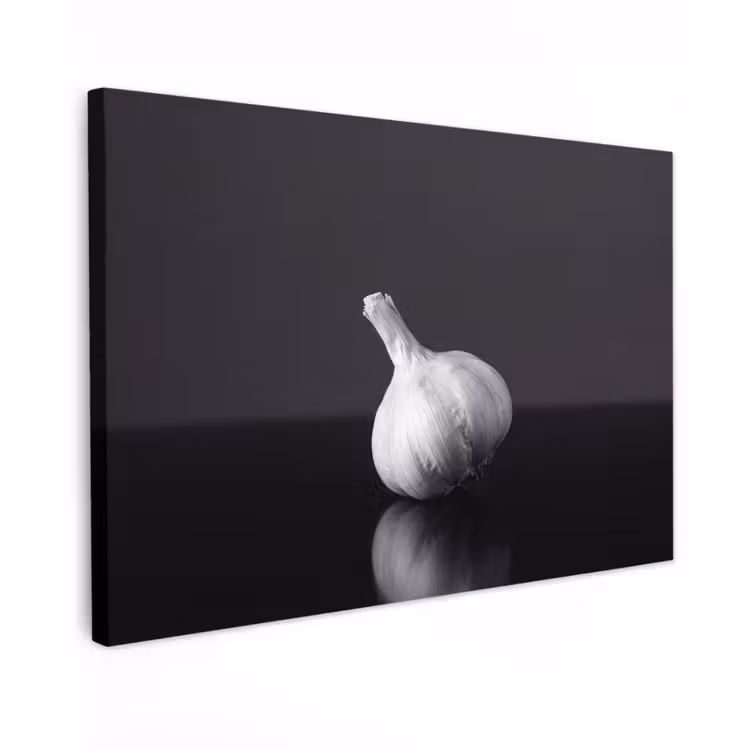 Knoflook - Zwart - Wit canvas 2cm klein -z3d
