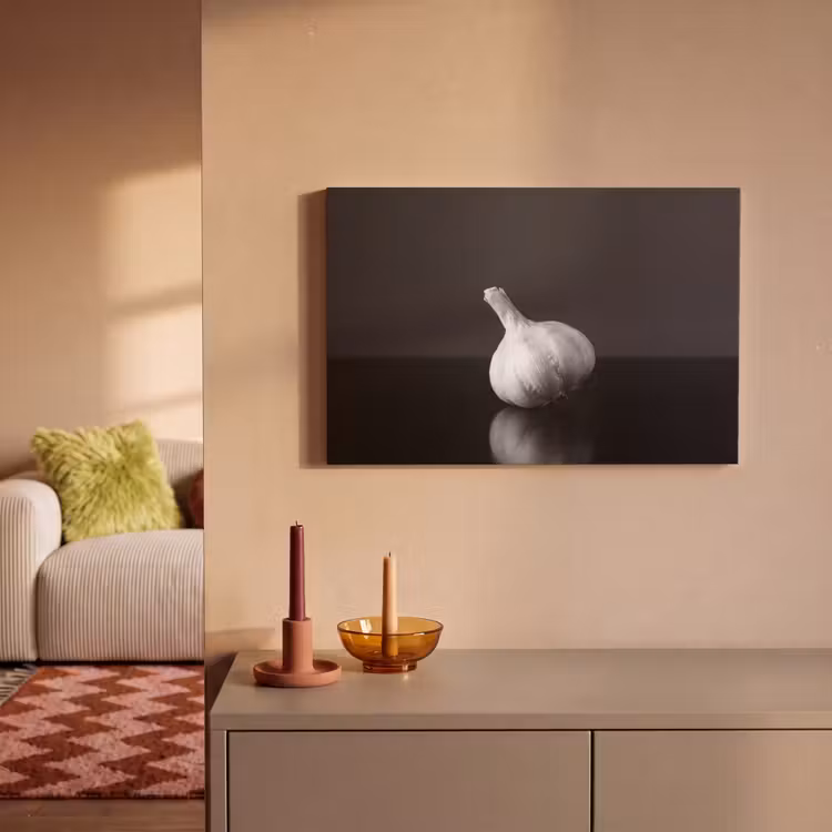 Knoflook - Zwart - Wit canvas 2cm klein -sfeer1
