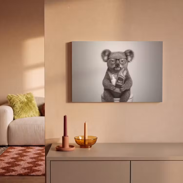 Koala - Bril - Toilet canvas 2cm klein -sfeer1