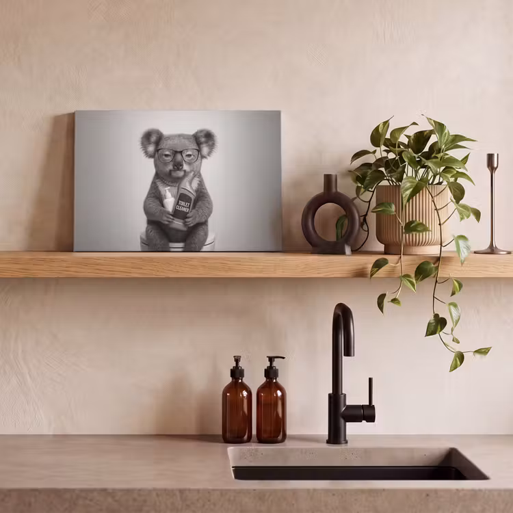 Koala - Bril - Toilet canvas 2cm klein -closeup_print_DE