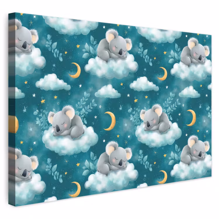 Koala's - Betoverend - Blauw canvas 2cm klein 34 -3d