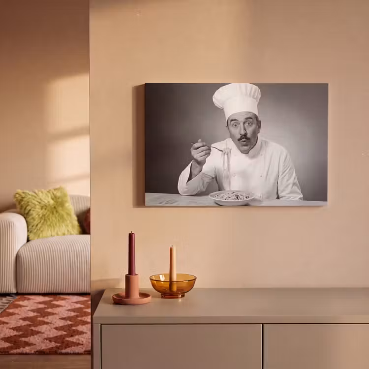 Chef - Spaghetti - Pasta canvas 2cm klein -sfeer1