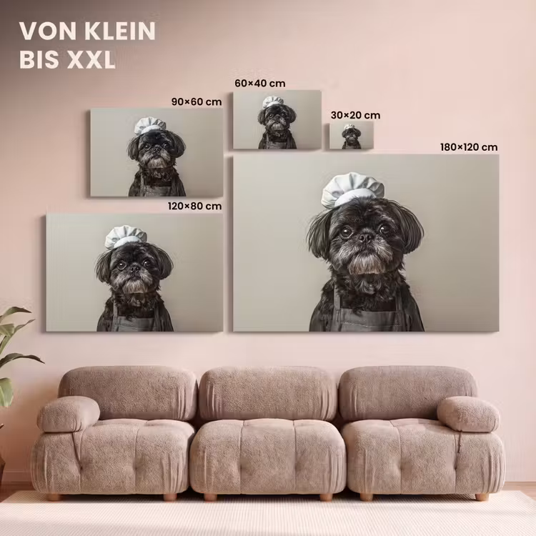 Kokskleding - Zwart - Hondje canvas 2cm klein -Xsfeer8_DE