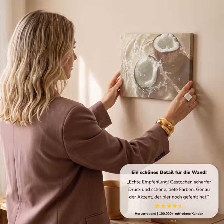 Kokosnoot - Water - Beige - Spetters canvas 2cm klein -Xsfeer7_DE