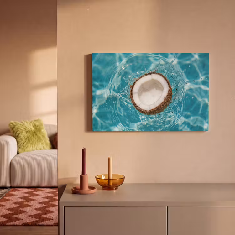 Kokosnoot - Water - Wit canvas 2cm klein -sfeer1