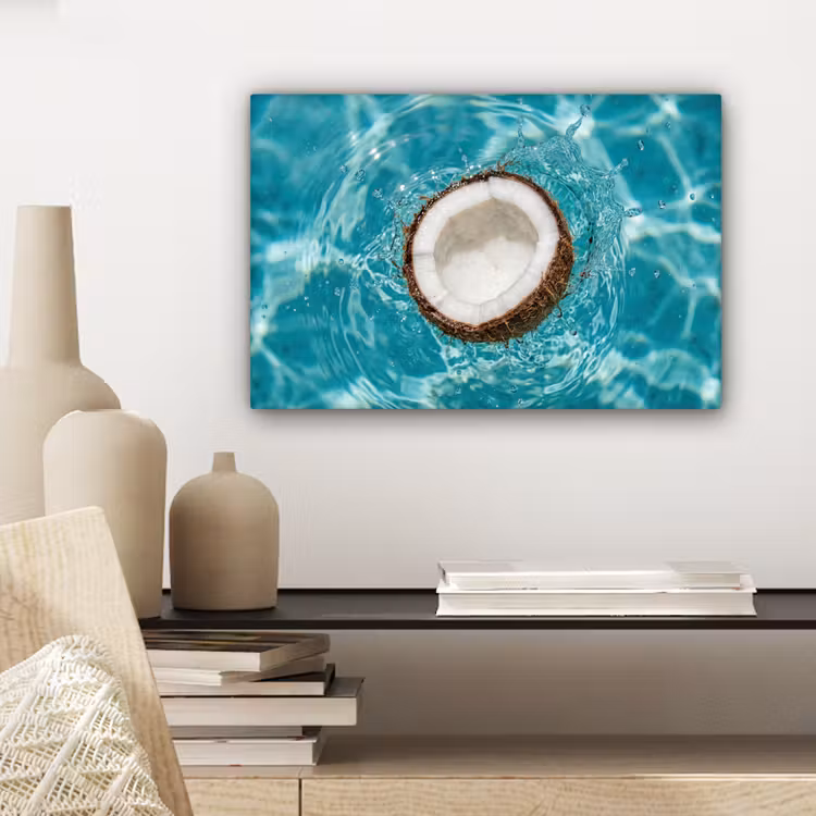 Kokosnoot - Water - Wit canvas 2cm klein -closeup_print_DE