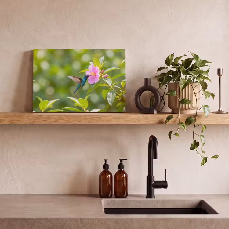 Kolibrie - Bloem - Natuur - Groen canvas 2cm klein -sfeer6