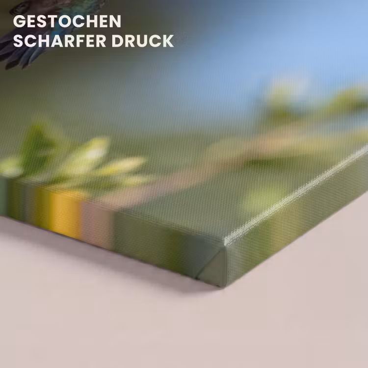 Kolibrie - Bloem - Natuur - Groen canvas 2cm klein -closeup_print_DE