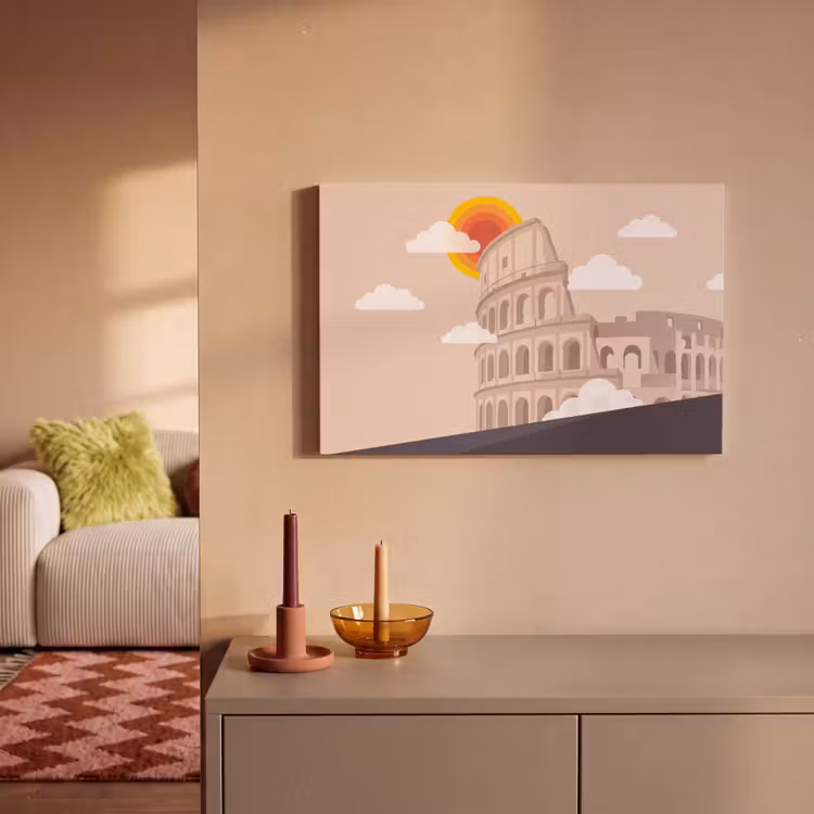 Colosseum - Zonsopgang - Rome - Architectuur - Beige canvas 2cm klein -sfeer1