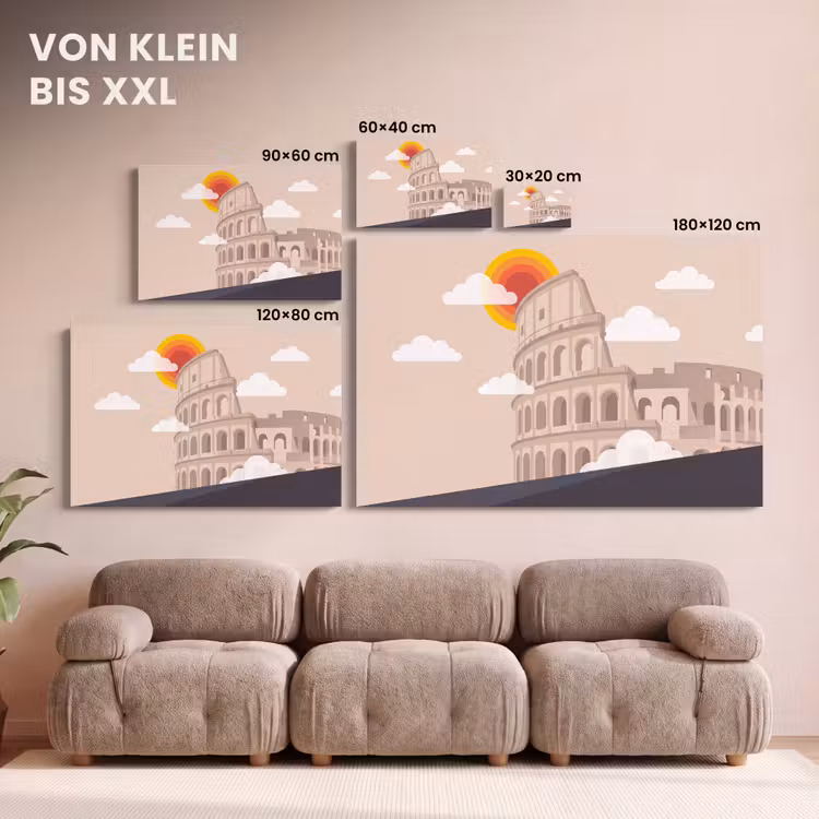 Colosseum - Zonsopgang - Rome - Architectuur - Beige canvas 2cm klein -Xsfeer8_DE