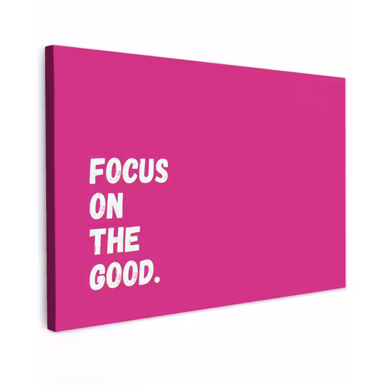 Focus on the good - Roze - Simple canvas 2cm klein -z3d