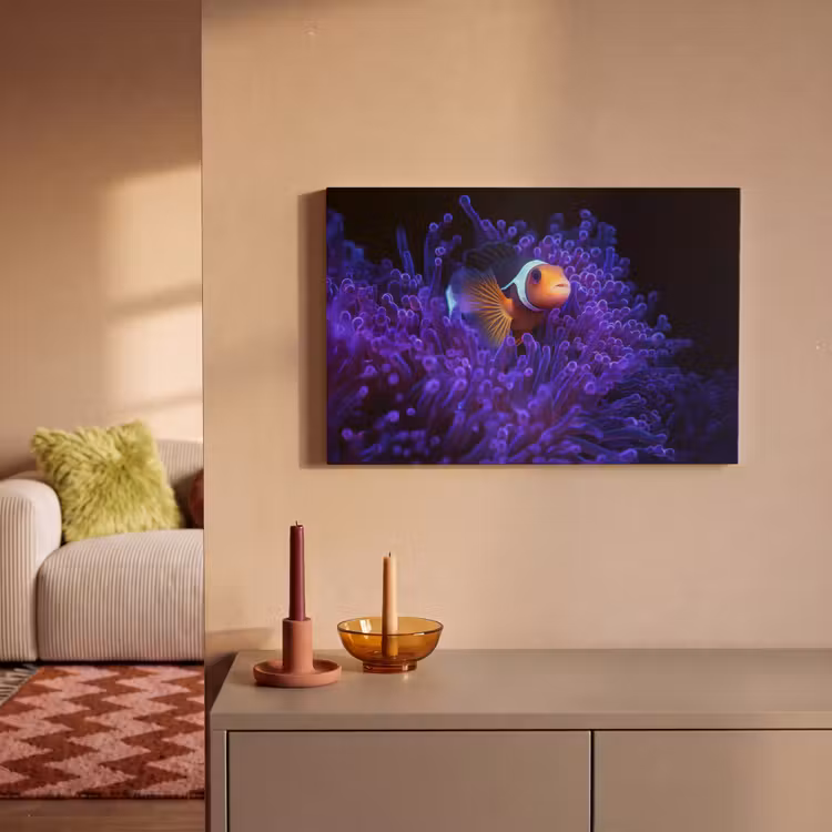 Koraal - Vis - Oranje - Zee canvas 2cm klein -sfeer1