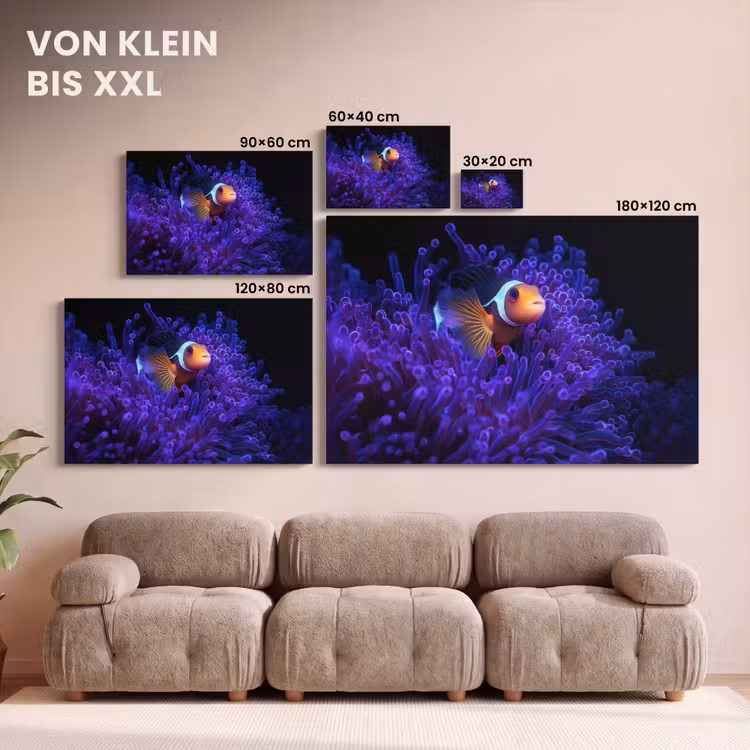 Koraal - Vis - Oranje - Zee canvas 2cm klein -Xsfeer8_DE