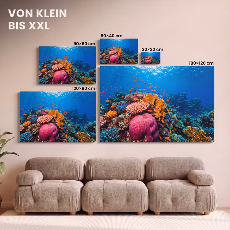 Koraal - Vissen - Oceaan - Natuur - Kleurrijk canvas 2cm klein -Xsfeer8_DE