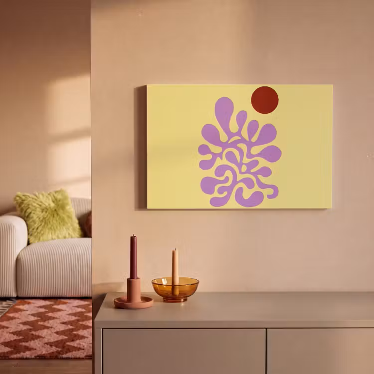 Koraal - Cirkel - Abstract - Geel canvas 2cm klein -sfeer1