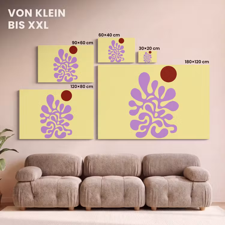 Koraal - Cirkel - Abstract - Geel canvas 2cm klein -Xsfeer8_DE