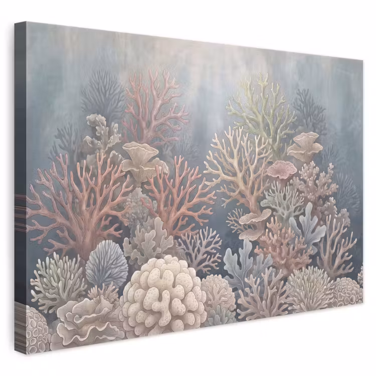 Koraal - Zeeleven - Onderwater - Illustratie - Natuur canvas 2cm klein -3d