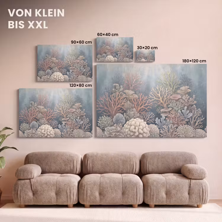 Koraal - Zeeleven - Onderwater - Illustratie - Natuur canvas 2cm klein -Xsfeer8_DE