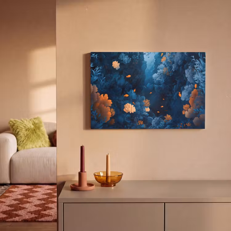 Koraalrif - Vissen - Oceaan - Blauw canvas 2cm klein -sfeer1