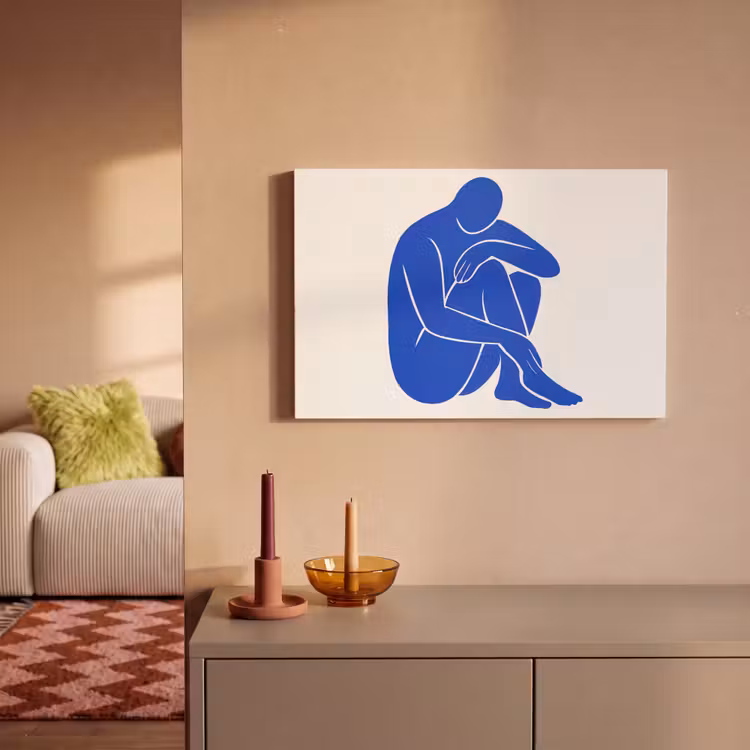 Lichaam - Abstract - Blauw canvas 2cm klein -sfeer1