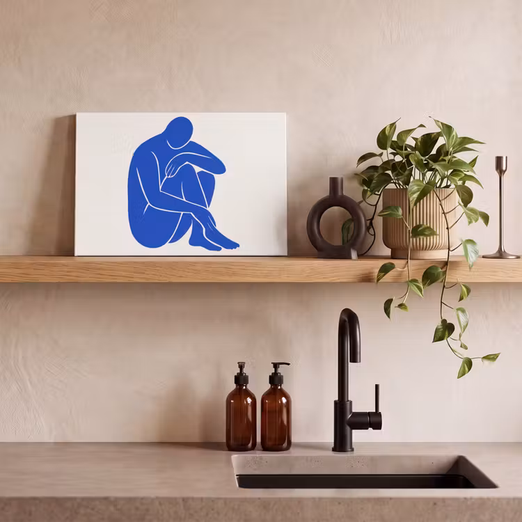 Lichaam - Abstract - Blauw canvas 2cm klein -closeup_print_DE