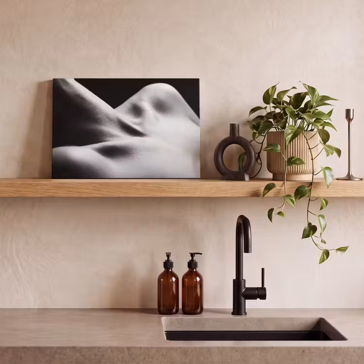 Lichaam - Vormen - Abstract - Zwart - Wit - Sensueel canvas 2cm klein -sfeer3